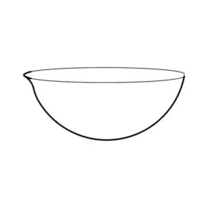 Basin Round Bottom, With Spout, Translucent, Silica